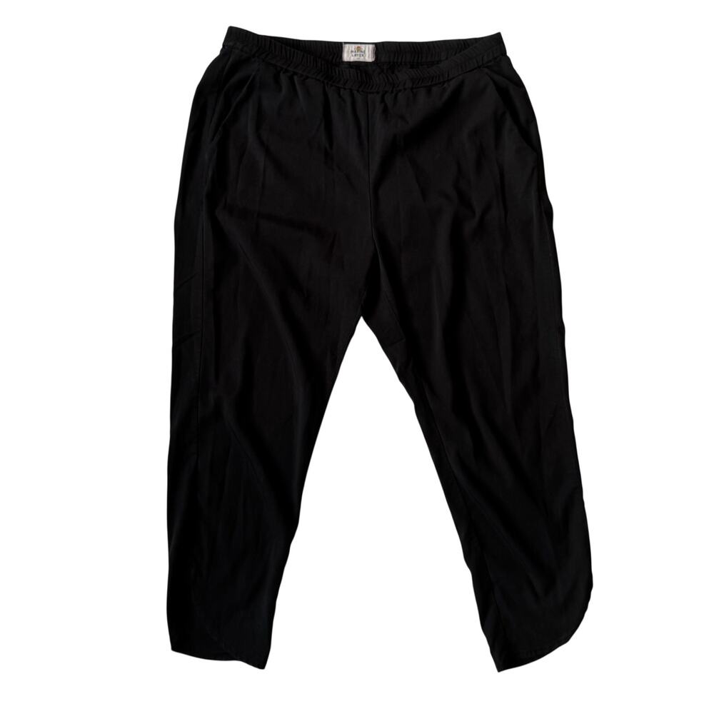 Marine Layer Allison Pant LP Large Petite Black Modal Cropped Tapered Elastic - Picture 10 of 16